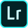Lightroom logo, a teal "Lr" inside a black box
