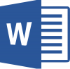 Word logo, a W on front of a blue folder with text document inside