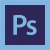 Photoshop logo, blue "Ps" in a dark blue box