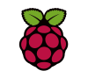 Raspberry pi logo, a stylized raspberry