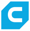 Cura logo, a white C inside a light blue polygon